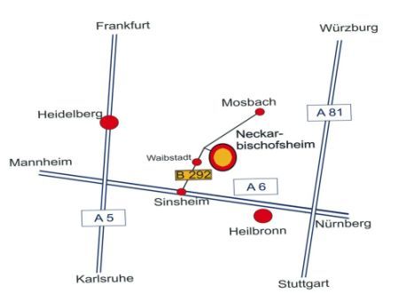 Karte Anfahrt/Lage Neckarbischofsheim
